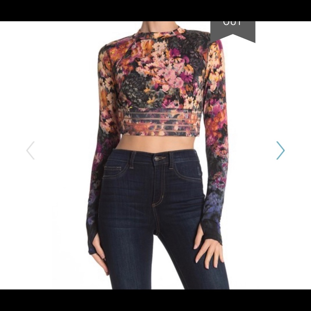 46. Free People Idris Printed Longsleeve Layer Top